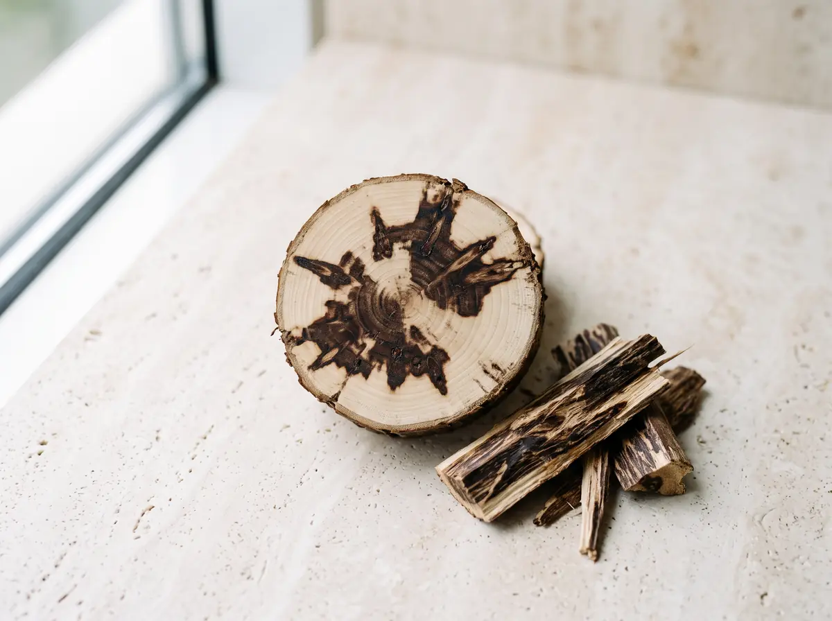 Agarwood heartwood with resin